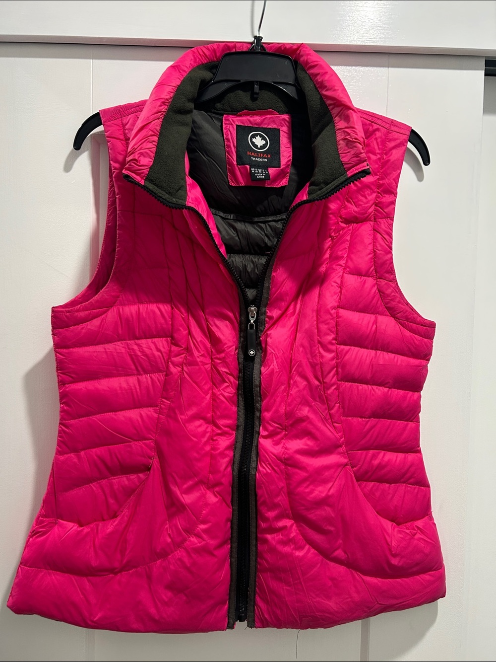 Women's Hot Pink Down feather Quilted Puffer Vest